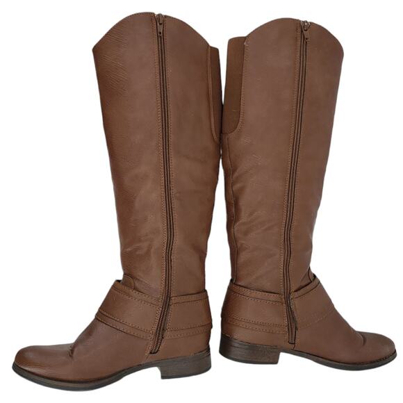 Unr8ed Barbaro Womens Size 6 Buckle Riding Biker Boot Tall Brown Leather - Picture 4 of 8